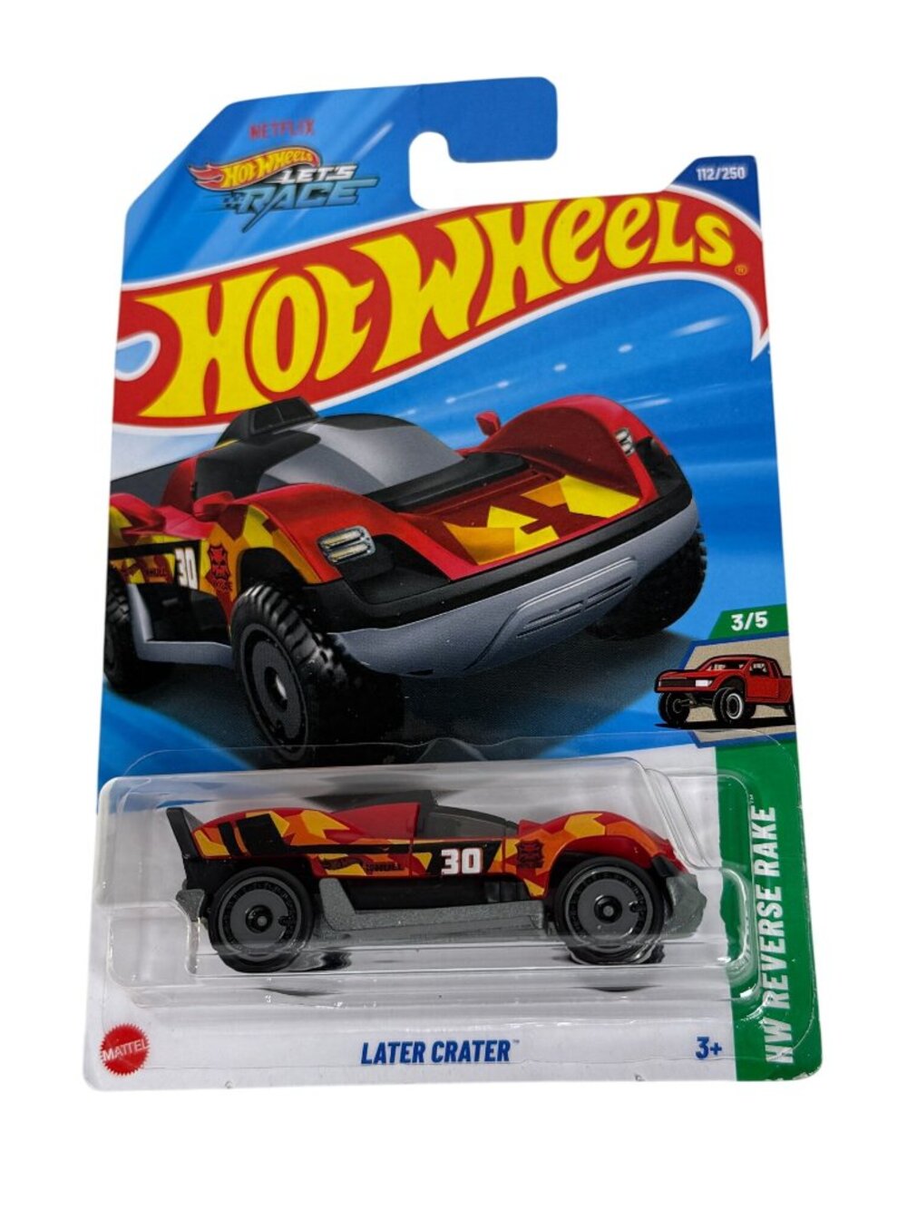 Hot Wheels Later Crater Diecast Car HW Reverse Rake 112/250 3/5 Lets Race